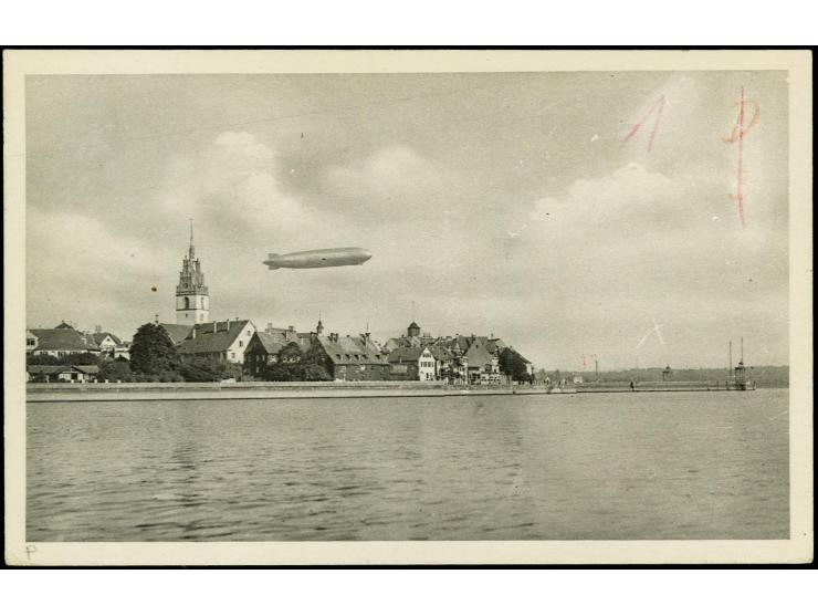 1933, Italienfahrt, Bordpost von der Rückfahrt, Fotokarte mit bunter Frankatur und vorderseitigem Ankunftsstempel von Friedri