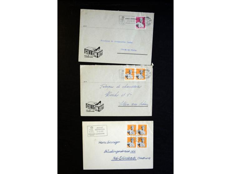 1944, 50 Jahre Olympisches Komitee, Partie mit u.a. postfrischen Bogen-Einheiten und diversen Frankaturen auf Belegen inkl. R