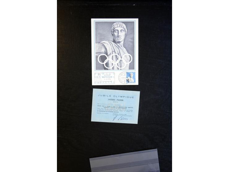 1944, 50 Jahre Olympisches Komitee, Partie mit u.a. postfrischen Bogen-Einheiten und diversen Frankaturen auf Belegen inkl. R