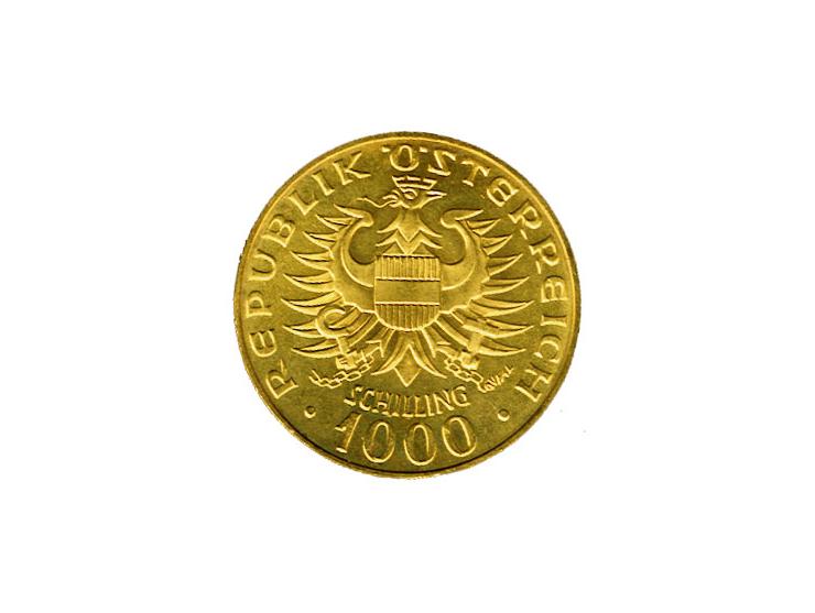 Österreich: 1976, 1.000 ÖS Wien Babenberger, KM 2933 Fried. 909