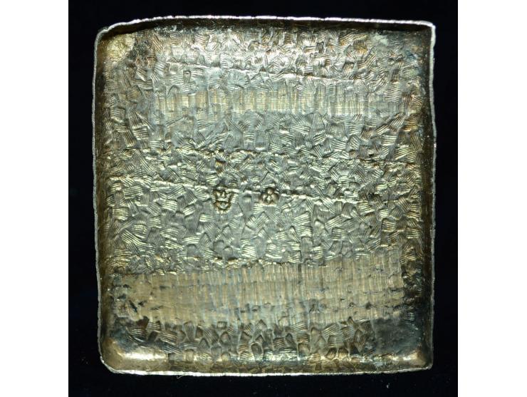Sheffield Silber, Briefmarkendose in figuraler Ausführung, Punzmarken von Samuel Boyce Landeck, 1894. Die Briefmarkendose ist
