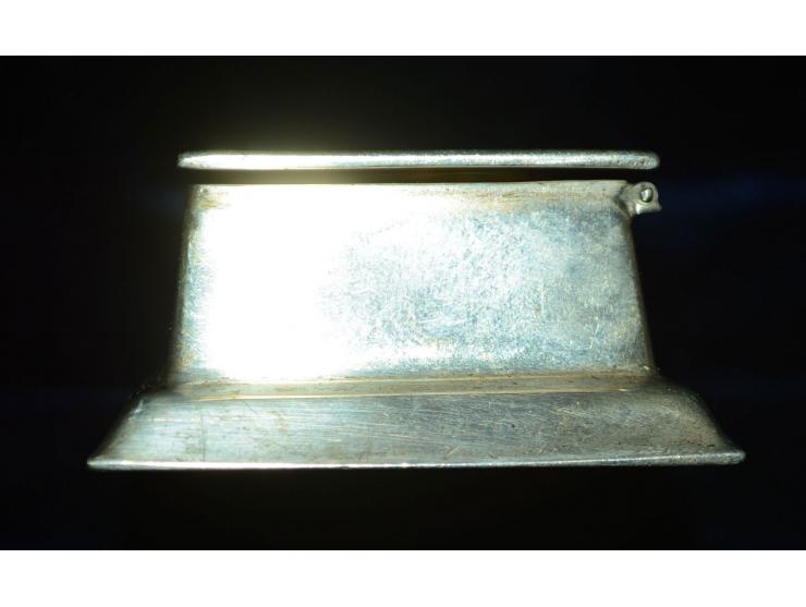 Sterling Silber, Briefmarkendose, reich ziseliertes Design mit Monogramm "NHM", hergestellt von der Firma J. E. Caldwell & Co