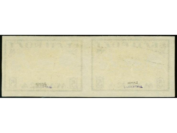 Viking ship 5m. as horizontal pair in bronze-yellow, on ungummed paper, signed Eichenthal and Nemvalz (Hurt/Ojaste G4)
 