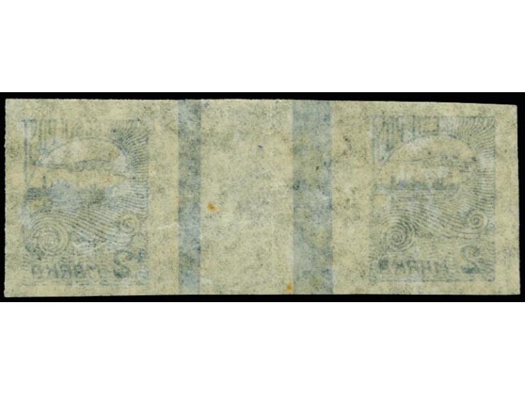 1920, Tallinn Skyline 2m. blue as horizontal gutter pair, unused, very fine