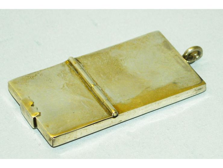 Art Deco Silber-Briefmarkendose, Puntzmarke "AM", ein Briefmarkenfach. Schöne Erhaltung.