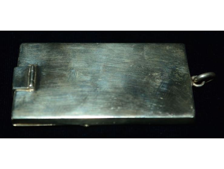 Art Deco Silber-Briefmarkendose, Puntzmarke "AM", ein Briefmarkenfach. Schöne Erhaltung.