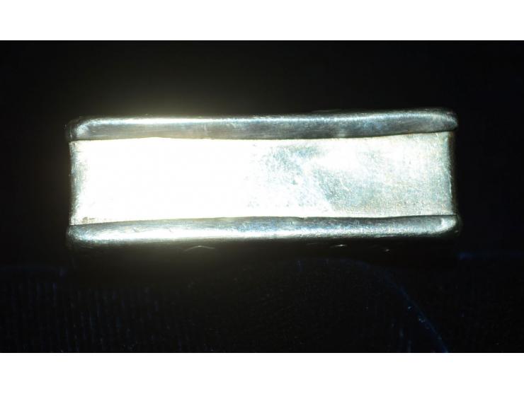 Sterling Silber, Briefmarkendose in Form eines kleinen Buches, reiche Prägeverzierung, Briefmarkenfach sowohl Vorder- als auc