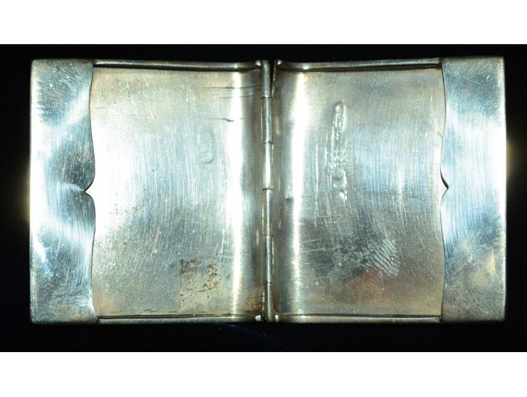 Silber Briefmarkenhalter im Art Deco Stil, 20. Jhd. Jhd., zwei Briefmarkenfächer. Schöne Erhaltung.
 