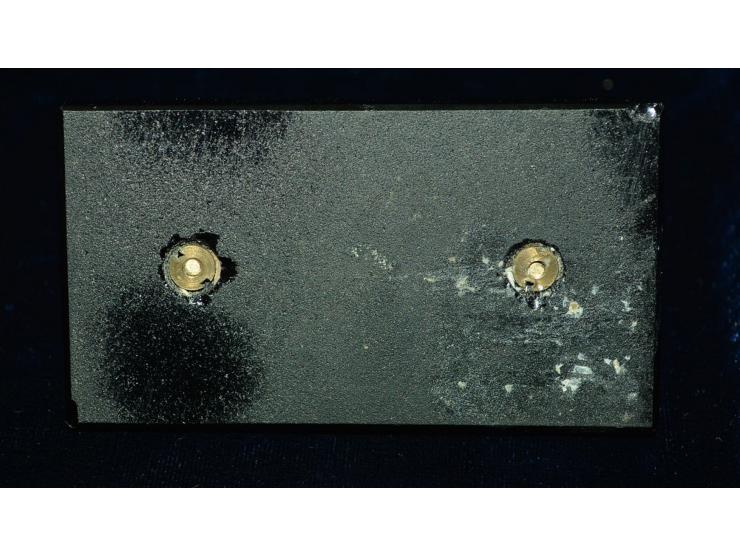 Briefmarkendose, Bronze und schwarzer Marmor mit im Deckel eingesetztem, geschliffenen Glas, Anfang 20. Jhd, gemarkt "GERMANY