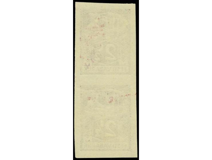 1922, Weaver 2½m. violet imperforated, vertical pairon horizontally ribbed paper, mint never hinged, colour differs substanti
