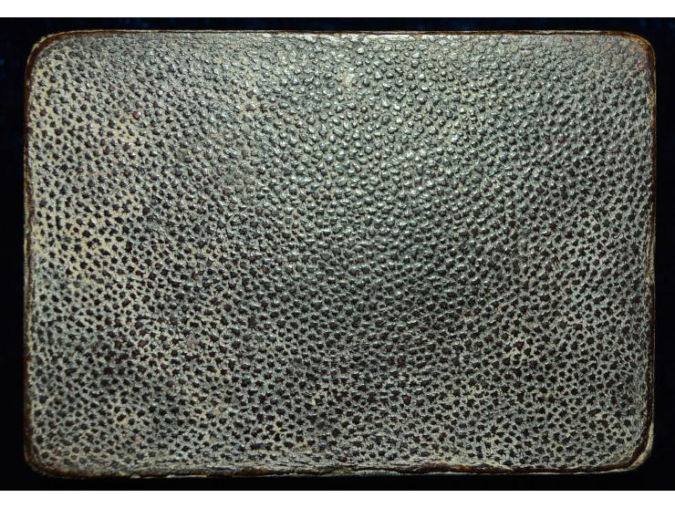 1894, Chester Schildblatt Briefmarkendose mit Sterling Silber "Stamps" Label, Hersteller Saunders & Shepherd, Grossbritannien