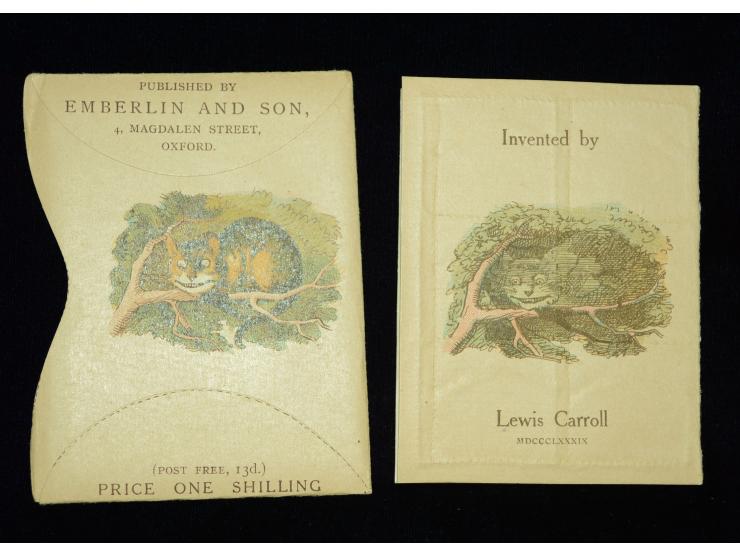 CARROLL (Lewis), das "Wonderland" Postage-Stamp-Case, erfunden von Lewis Carroll 1889. Das Briefmarken-Booklet enthält 12 Bri