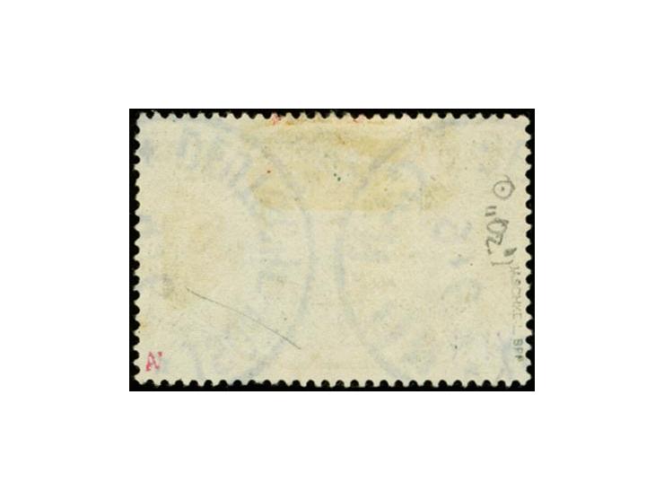 2 M. mit Stpl. "CANTON 9.6.(02)" (handschriftliche Jahreszahl), diagonaler Bug, sonst optisch feines Stück, sign. Jäschke-L. 