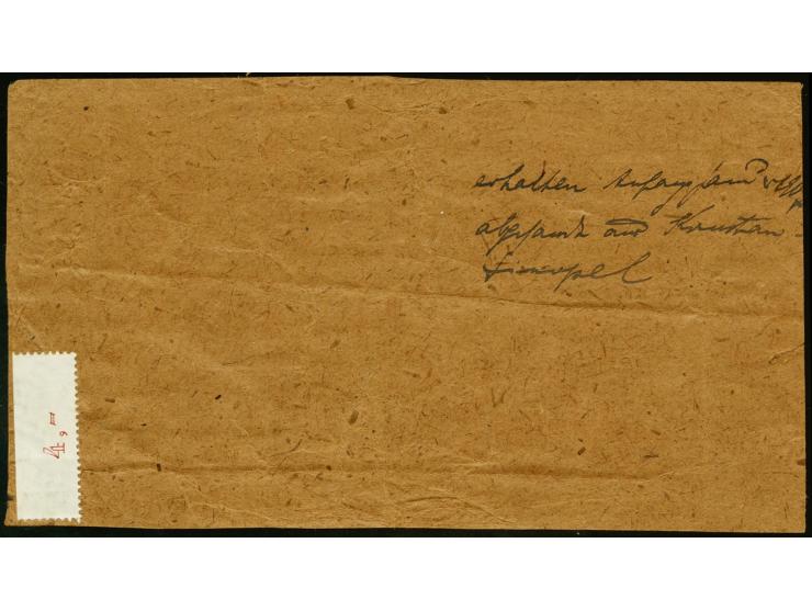 "KAIS.MARINE Schiffspost No.14", L2 klar als Entwerter auf Germania 10 Pfg. auf komplettem Feldpost-Päckchen-Adressenteil an 