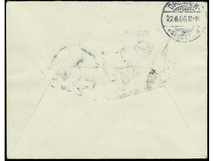 "Otjiwarongo" violetter L1 in Schreibmaschinenschrift, zweimal klar mit Wanderstempel vom 24.6.06 auf Brief mit 80 Pfg. und 3