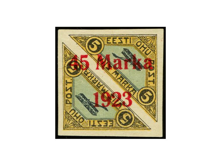 1923, Airmail 45 m., both overprint types, unused, very fine, signed Nemvalz and Eichenthal