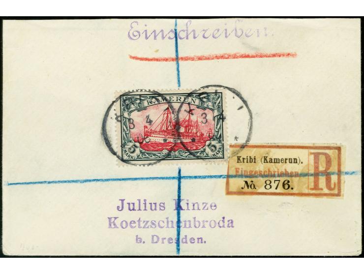 5 M. mit Stempel "KRIBI 3.4.06" auf überfrankiertem R-Brief nach Dresden mit Ankunftsstempel, Pracht (Mi. 950,-)