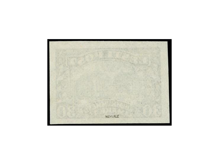 1924, National theater 30 m. proof in lilac with rose lilac network, fine, signed Nemvalz (Hurt/Ojaste G4)
 