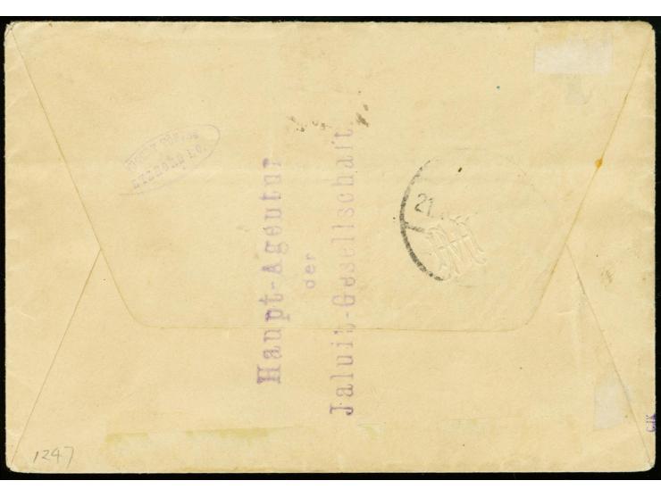 1896, Krone/Adler 20 Pfg. mit Stempel "JALUIT MARSCHALL-INSELN 10.6.96" auf Brief der Jaluit-Gesellschaft mit handschriftlich