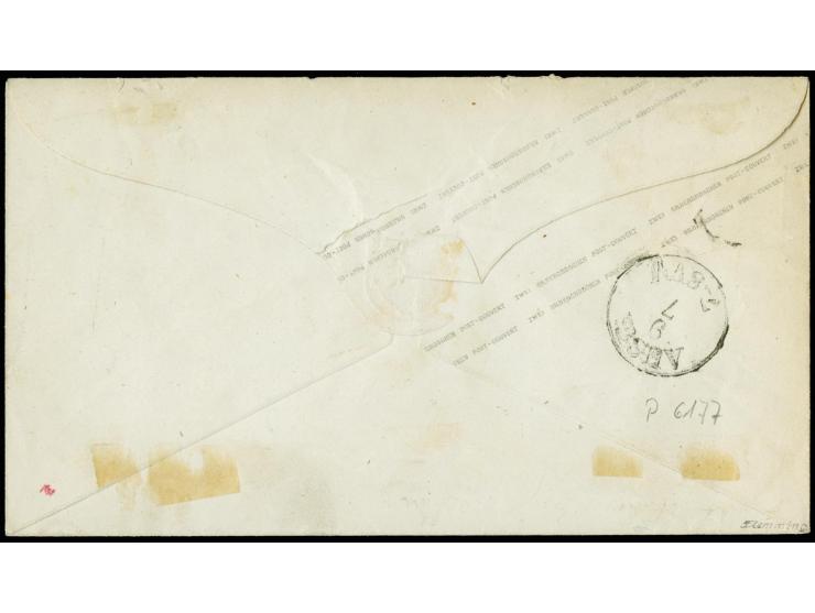 1859, Preußen 2 Sgr. Ganzsachenumschlag mit Ra3 "BURG / R.B.MAGDEBURG / 8 7" als Marineschiffspost-Brief an die Königliche Ad