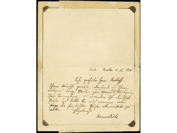 1916, "Orotava", handschriftlicher Absendervermerk rückseitig auf Mexico Ganzsachen-Kartenbrief mit Zufrankatur von "SANTA-RO