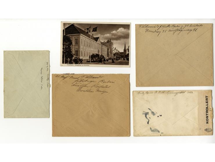 1915/18, Hilfskreuzer Berlin, 5 Briefe aus der Internierungszeit je mit Stempel "MSP No.88", dabei 3 Briefe mit Bordpost-Zens