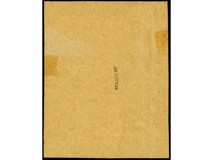 50 Pfg. mit Unterrand mit Stempel auf Briefstück, tadellos, sign. Weinberg BPP mit Fotoattest