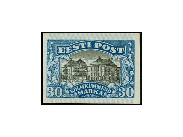 1924, National theater 30 m. proof in blue with light blue network, fine (Hurt/Ojaste G18)


 