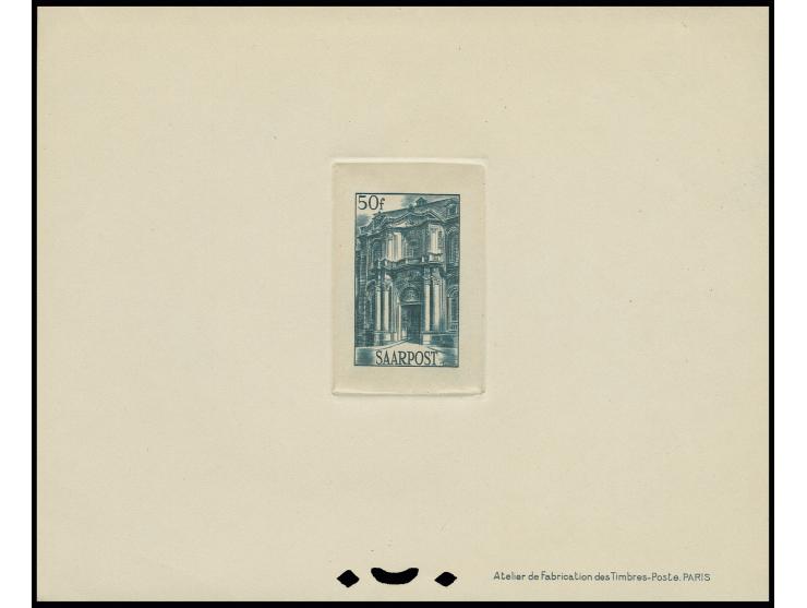 1948, Freimarken 10 C. - 50 Fr. komplett als Ministerblocks (Schutzblättchen entfernt), 10 C. gering fleckig, sonst gute Erha