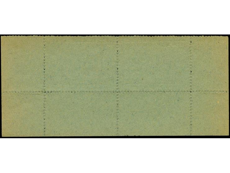1945, Handelskammer-Freimarke 2 Fr. lilabraun auf grün und dkl'violettbraun auf grün zusammenhängend (Feld 9 + 10) mit Kleinb