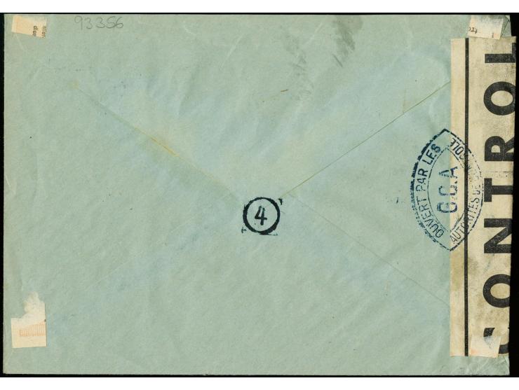 1946, "G.C.A.", Spitz-Ovalstempel der Zensurstelle Saarbrücken, sehr klar vorder- und rückseitig auf frankiertem Brief von "S