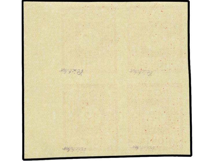 1945, Potschta 12 Pfg. rot (Ölfarbe), Viererblock mit rechtem Rand, postfrisch, sign. Richter