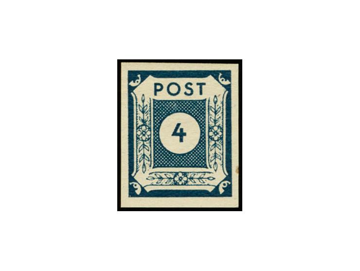 4 Pfg. schwarzblau, postfrisch, tadellos, sign. Leonhard und Fotoattest Jasch BPP (Mi. 750,-)