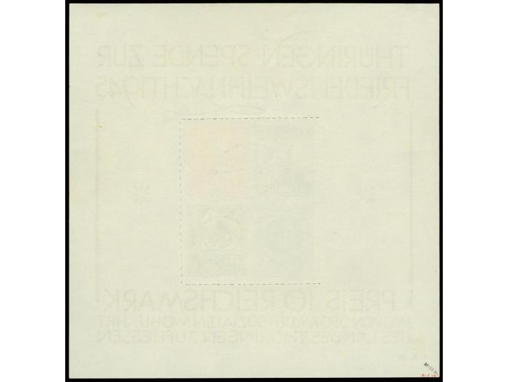 Weihnachtsblock auf weißem Papier, Type IV, zentrisch gestempelt "ERFURT 20.12.45", tadellos, u.a. sign. Zierer BPP, Fotoatte
