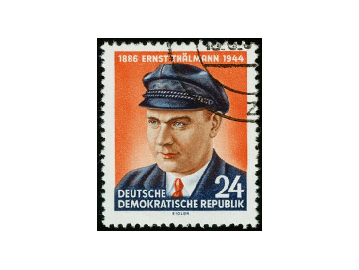 Ernst Thälmann 24 Pfg. mit Wasserzeichen 2 Y, gestempelt mit Gefälligkeits-Entwertung, Fotoattest Paul BPP