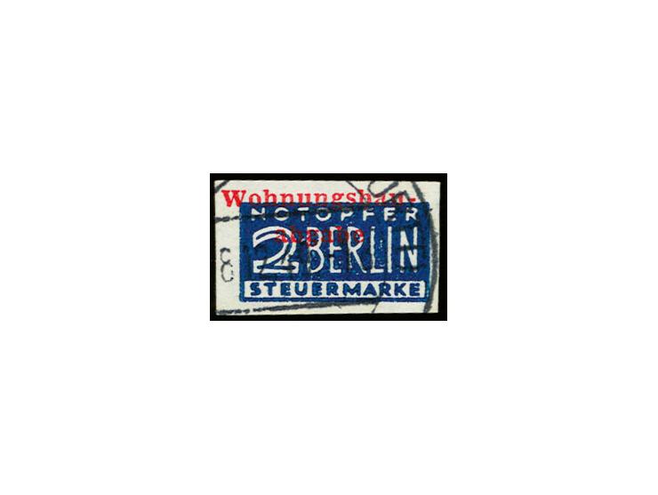 2 Pfg. geschnitten, allseits breitrandig, gestempelt "EBINGEN... 8.12.49", tadellos, signiert Salomon BPP, Fotoattest Straub 