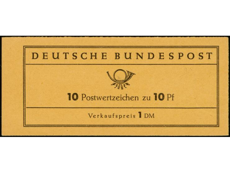 1960, Heus I, Versuchsheftchen mit Heftchenblatt mit roter Bogenlaufenummer, sauber gestempelt "DÜSSELDORF 28.12.64", unten m