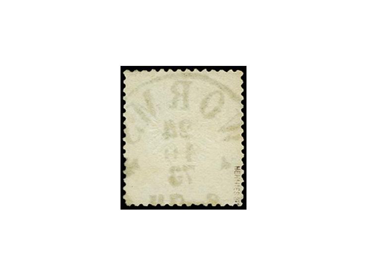 9 Kr. rötlichbraun mit aptiertem T&T-EKr. "WORMS 24 10 73", Pracht, sign. und Fotobefund Hennies BPP