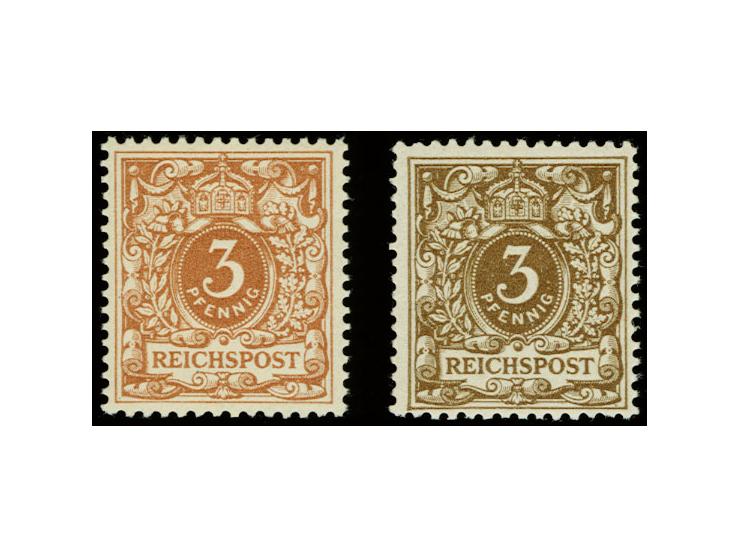 3 Pfg. braun und rötlichocker, postfrisch, Kabinett, Fotobefunde Wiegand BPP bzw. Zenker BPP (Mi. 900,-)