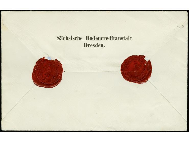 30 Pfg. und 25 Pfg. je mit Stempel "DRESDEN-NEUST. 25 26.11.04" als portogerechte Frankatur auf Eilboten-Nachnahme-Brief der 