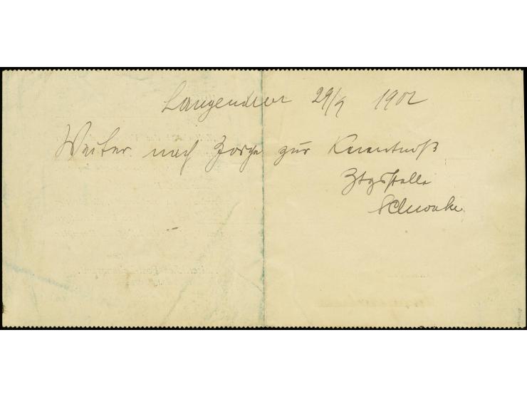 50 Pfg. mit Datums-L1 "27.Sept.1902" als Gebühr auf einer Zeitungs-Überweisung für eine Änderung der Anzahl von Zeitungen vom