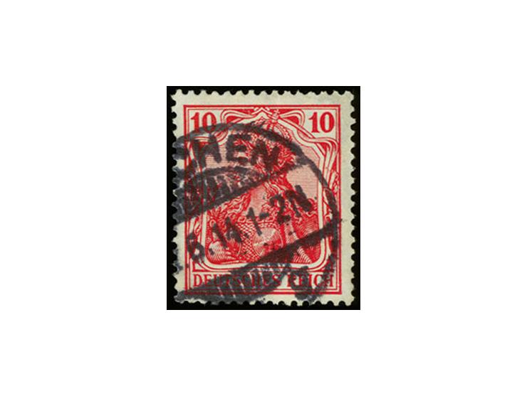 10 Pfg. dunkelrosa, sauber gestempelt, Pracht, sehr seltene Marke, doppelt sign. Jäschke-L. BPP und Fotoattest (Mi. 3.000,-)