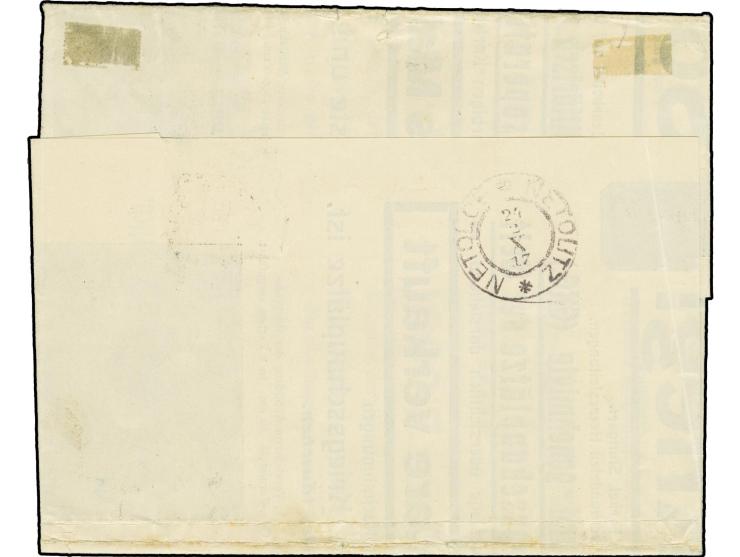 3 Pfg., 10 Pfg. und 20 Pfg. mit Stempel "STUTTGART 22.FEB.17" als portogerechte Frankatur auf R-Nachnahme-Drucksachenfaltbrie