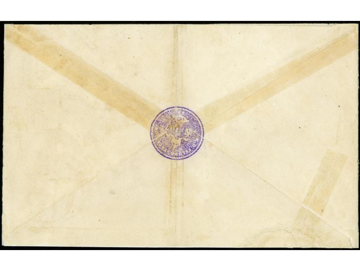 20 Pfg. diagonal halbiert mit Stempel "K.D.Feldpoststation Nr. 107 23.3.15" als 10 Pfg. Frankatur auf Brief mit violettem L1 