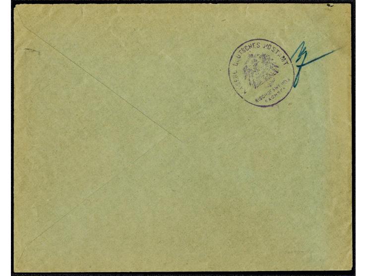 25 Pfg. und zwei Einzelwerte 10 Pfg. je mit Stempel "BISCHOFSWERDA 20.10.16" als portogerechte Frankatur auf R-Postauftrag-Br