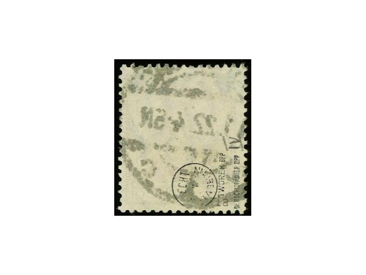 1922, mattglänzender Aufdruck: 1,60 M. auf 5 Pfg. gelbbraun mit Aufdruckfehler "Zwischenraum zwischen Stern und M 7,2 mm", ge
