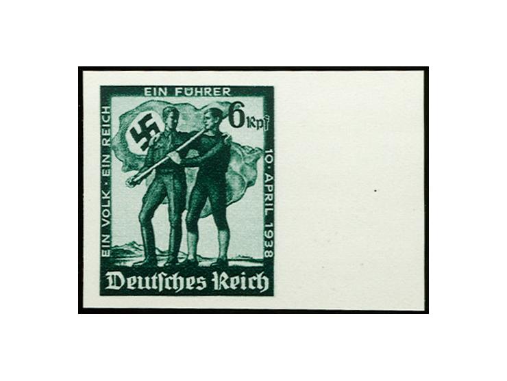 1938, Volksabstimmung 6 Pfg. ungezähnt, rechtes Randstück, postfrisch, Kabinett