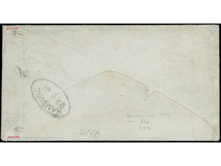 HAMBURG: 1859, geschnittene Ausgabe 1 Sch. braun, allseits breitrandig mit sauberem Ortsstempel "BERGEDORF 29 3 IIT" auf klei