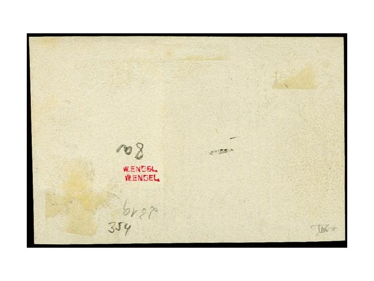 1864, Ergänzungswerte 1¼ S. hellflieder, allseits breitrandig, an drei Seiten mit fast vollständiger Hilfslinie, sauber entwe