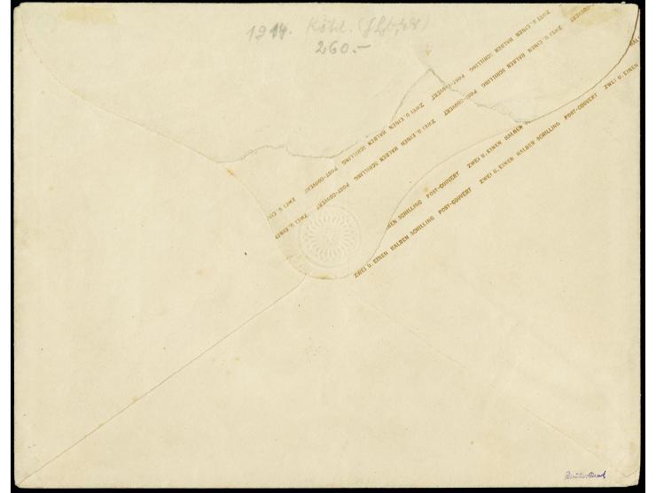 Umschlag 2½ Sch. grauultramarin im Großformat mit sauber aufgesetztem DKr. "LUEBECK 28/9" nach Laage in Mecklenburg-Schwerin;